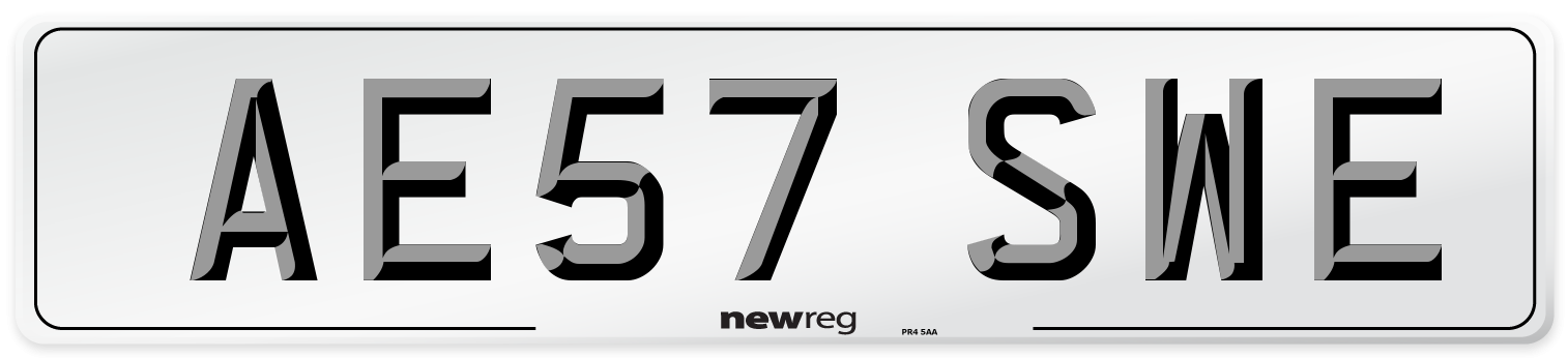 AE57 SWE Number Plate from New Reg